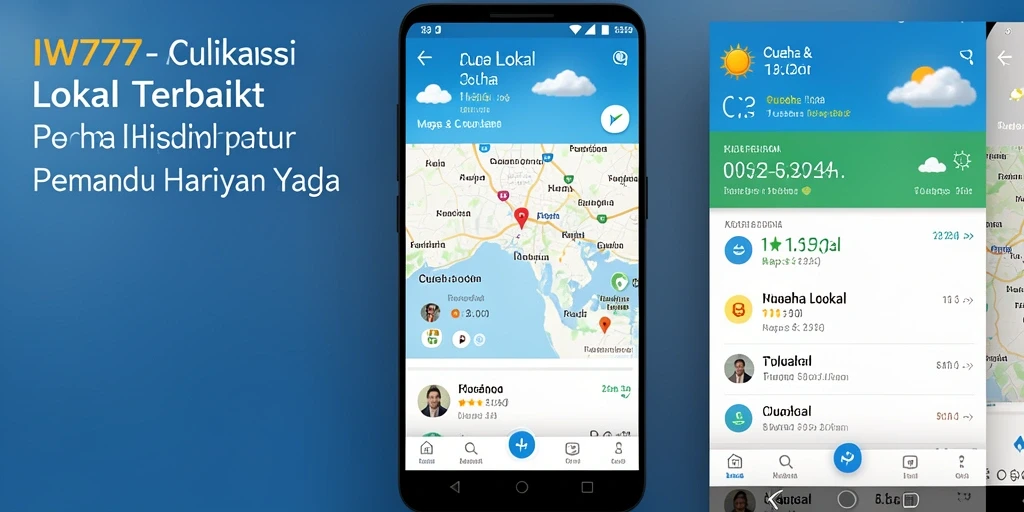 Tampilan antarmuka IW777 yang informatif dan menarik untuk Cuaca Lokal.