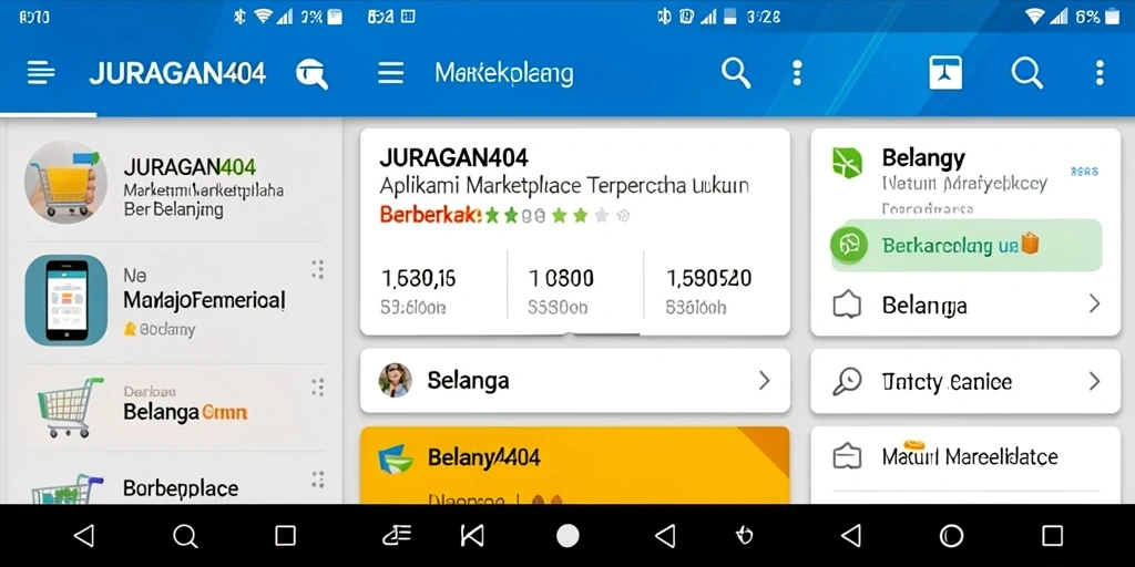 Antarmuka utama JURAGAN404 menampilkan berbagai produk menarik untuk belanja online.