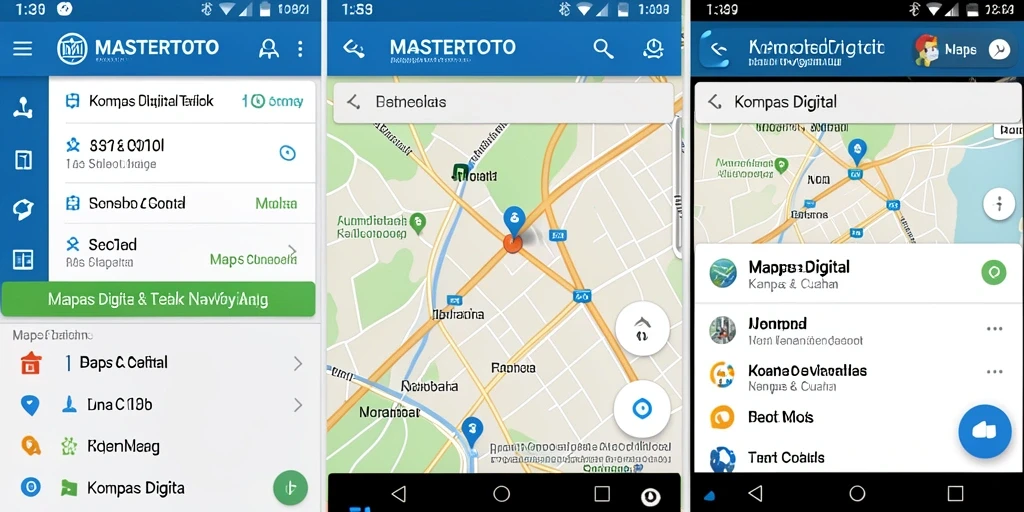 Antarmuka MASTERTOTO menampilkan kompas digital yang jelas dan informatif.