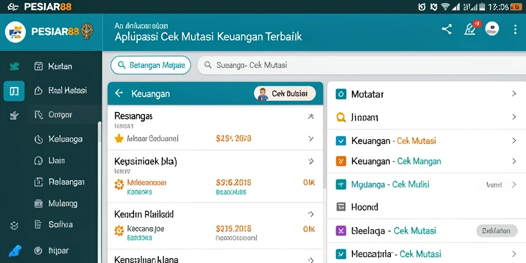 Antarmuka aplikasi Cek Mutasi PESIAR88 yang modern dan informatif.