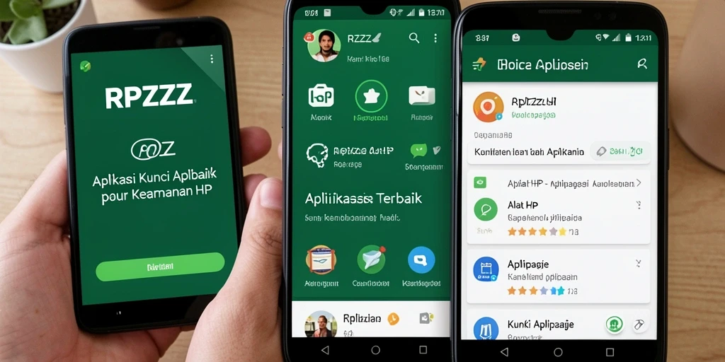 Antarmuka pengguna RPZZZ yang sederhana dan intuitif untuk kunci aplikasi.