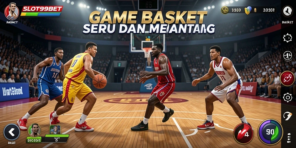 Tampilan antarmuka SLOT99BET yang menarik dengan elemen basket.